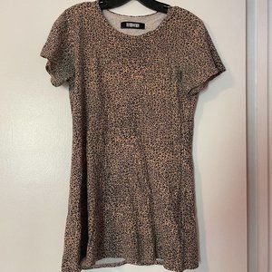 Reformation Cheetah Print Mini T-Shirt Dress